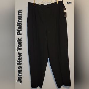 Jones New York Platinum Luxury Black Lined Plus Size 18W Womens Dress Pants NWT